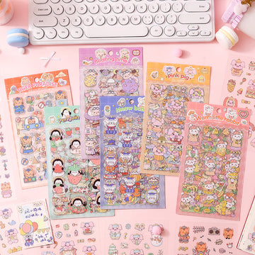 Cute Beast Daily Series Journal Sticker Sheets