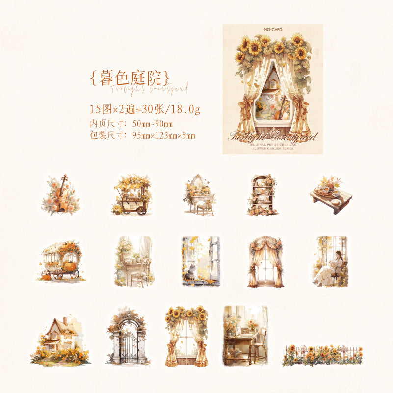Flower room courtyard series Pet stickers - Journal Carnival