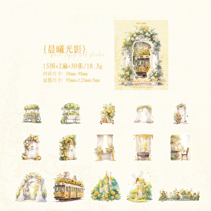 Flower room courtyard series Pet stickers - Journal Carnival