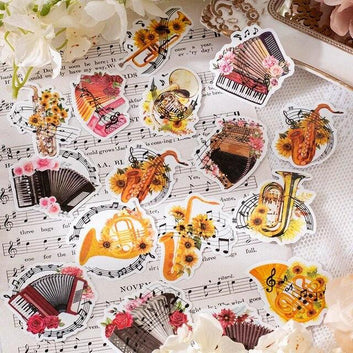 Musical Instruments Crystal Paper Sticker - Journal Carnival