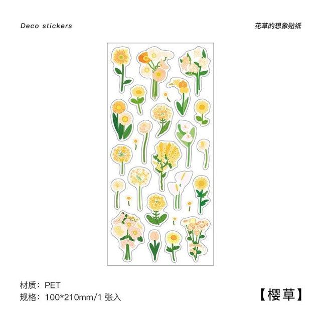 Pet Flower Clear Stickers - Journal Carnival