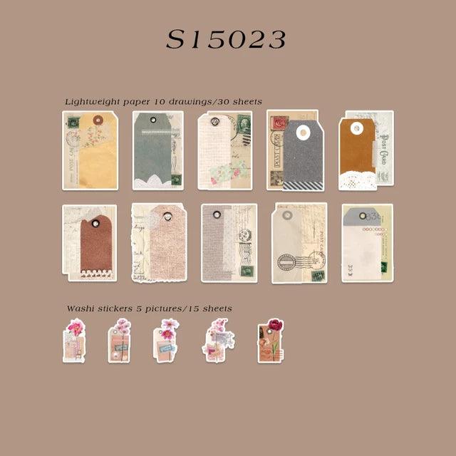 Vintage Flower Stickers Pack - Journal Carnival