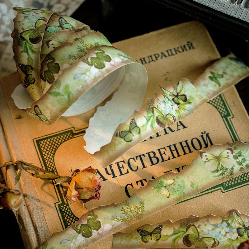 Vintage Burnt Butterfly Washi Tape - Journal Carnival