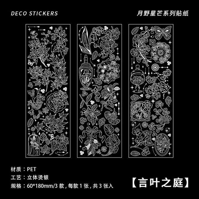 Floral bronzed pet stickers - Journal Carnival