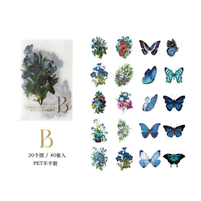 Pet aesthetic butterfly and floral Stickers - Journal Carnival