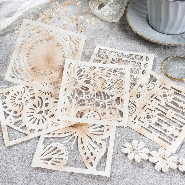 Hollow Lace Folded Card Paper - Journal Carnival