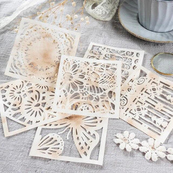 Hollow Lace Folded Card Paper - Journal Carnival