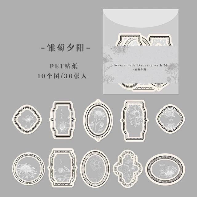 Retro frame style Pet stickers - Journal Carnival