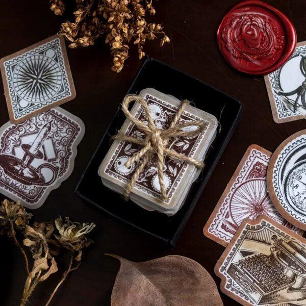Mini Antique Stamp Stickers - Journal Carnival