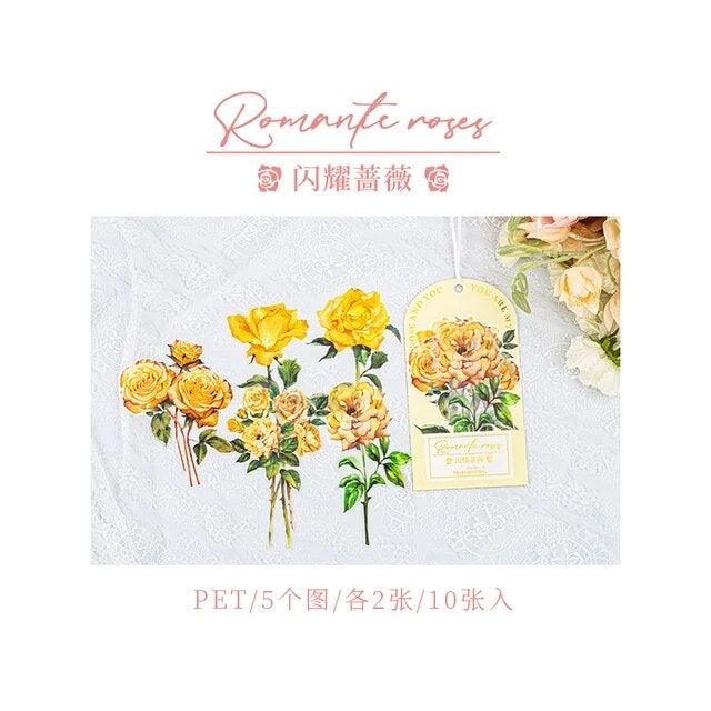 Romantic Rose Series Flower Sticker - Journal Carnival