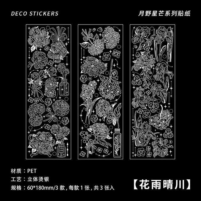 Floral bronzed pet stickers - Journal Carnival