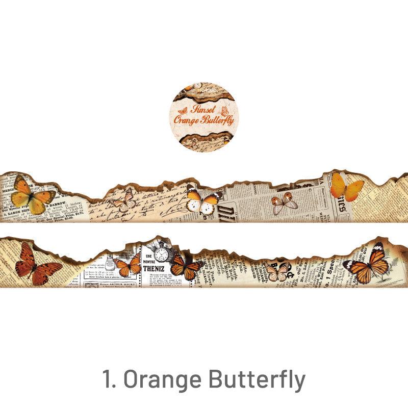 Vintage Burnt Butterfly Washi Tape - Journal Carnival