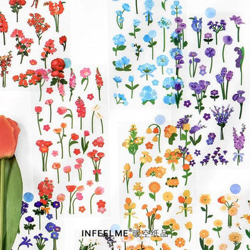 Pet Flower Clear Stickers - Journal Carnival