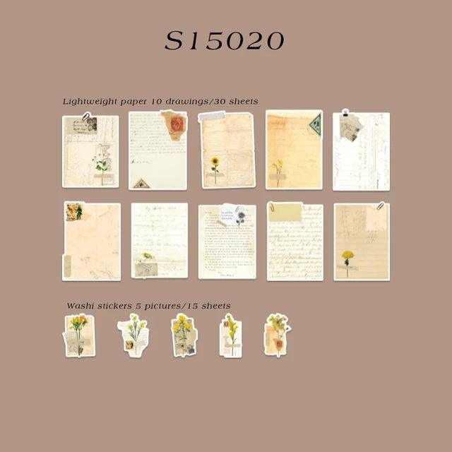 Vintage Flower Stickers Pack - Journal Carnival