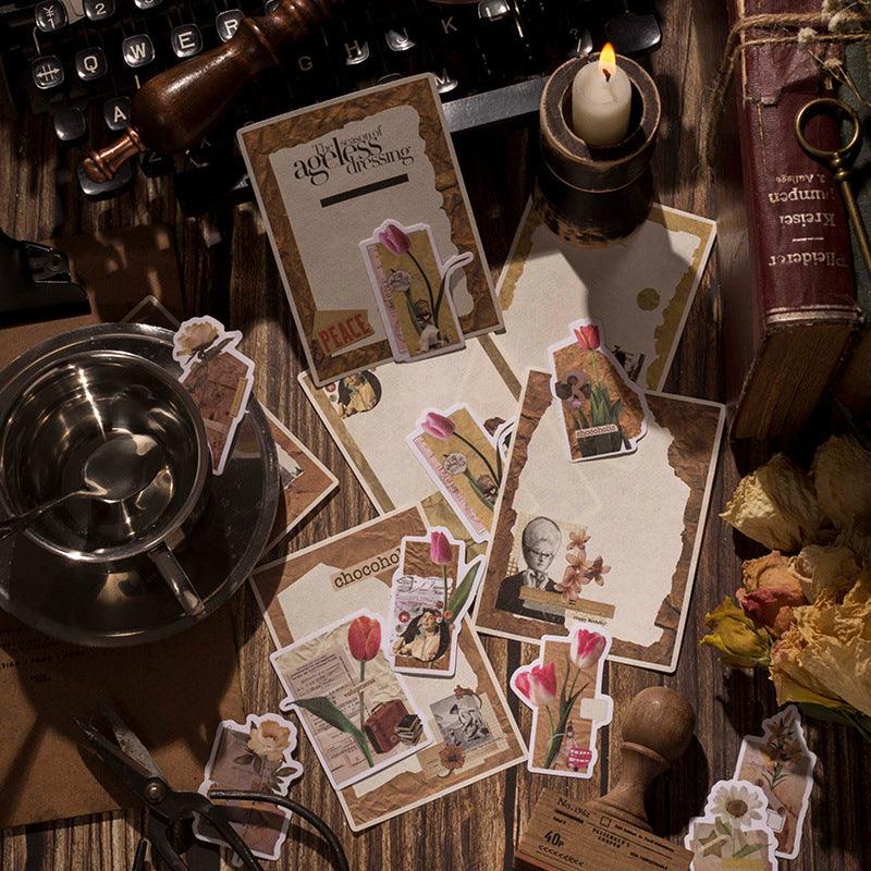 Vintage Flower Stickers Pack - Journal Carnival