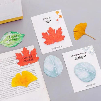 Kawaii Leaf Design Sticky Notes - Journal Carnival