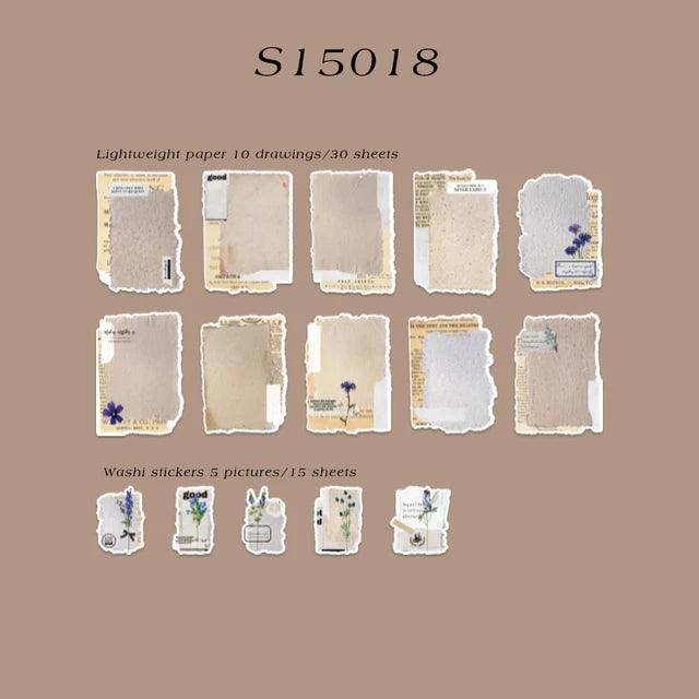 Vintage Flower Stickers Pack - Journal Carnival