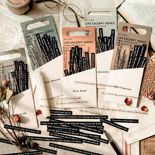 Vintage Long Stripe Text Sticker - Journal Carnival