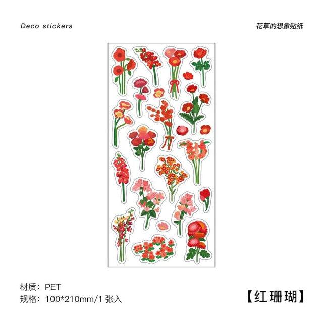 Pet Flower Clear Stickers - Journal Carnival