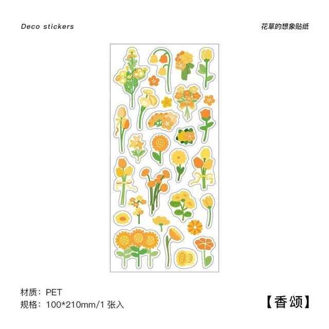 Pet Flower Clear Stickers - Journal Carnival
