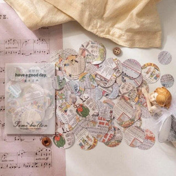 Time Button Vintage Stickers - Journal Carnival