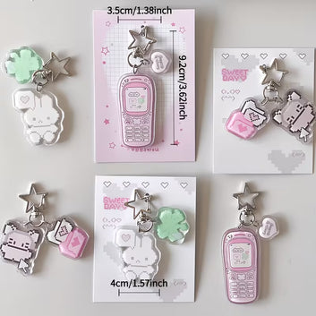 Cute Cartoon Pixel Art Keychain