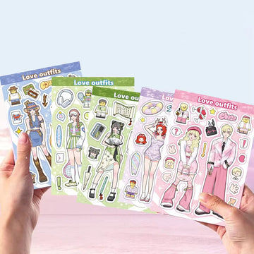 8 Pc Anime Character sticker sheets Set