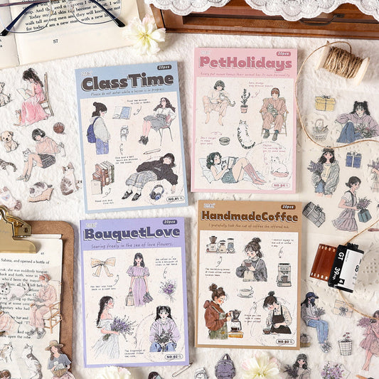 Forest Girl Series Pre-Cut Sticker Book