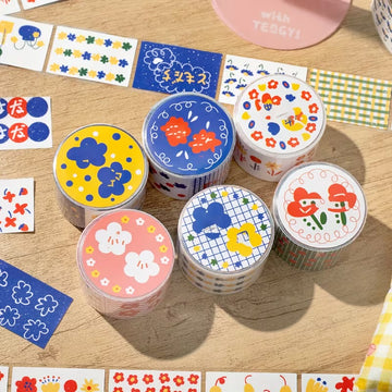 Kawaii Floral Print Label Sticker Tape