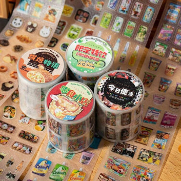 Retro Shop Glitter Sticker Die cutting PET Tape
