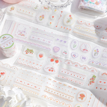 Strawberry Sweetheart Series Die Cutting Flash PET Tape