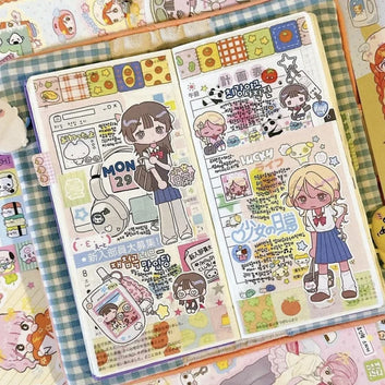 Japanese Shibuya Babes Character Sticker Sheet