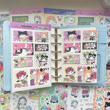 Korean Style Anime Character Sticker Sheet
