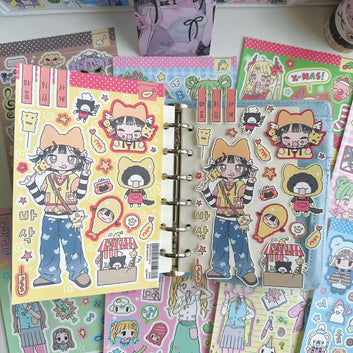 Korean Cartoon Character Anime Sticker Sheet