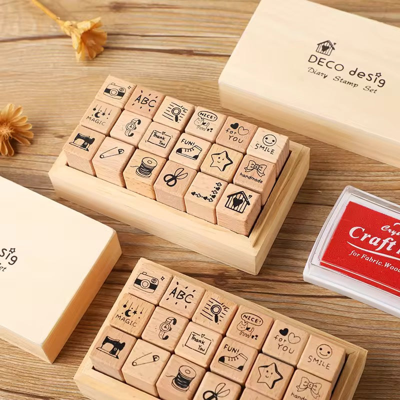 Daily life Series Journaling wooden stamp set