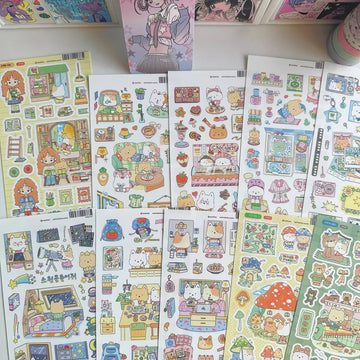 Korean Style Cute Cartoon Sticker Sheet