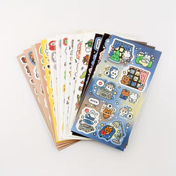 Korean Style Cartoon Doodle Series Sticker Sheets