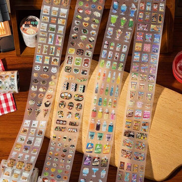 Retro Shop Glitter Sticker Die cutting PET Tape