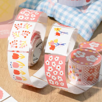 Kawaii Floral Print Label Sticker Tape
