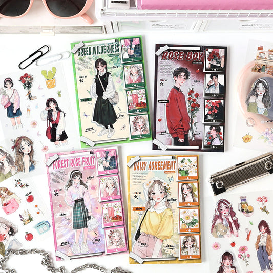 Flower Shadows Poem Series Sticker Book