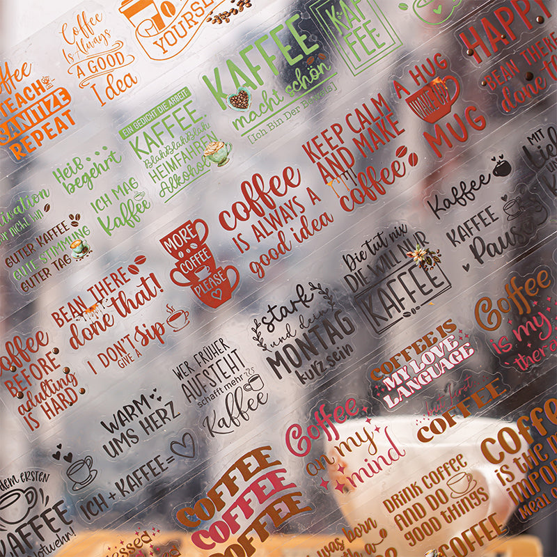 Coffee Quote Series Die cutting Pet Tape