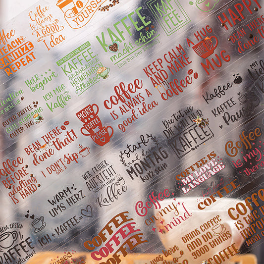 Coffee Quote Series Die cutting Pet Tape