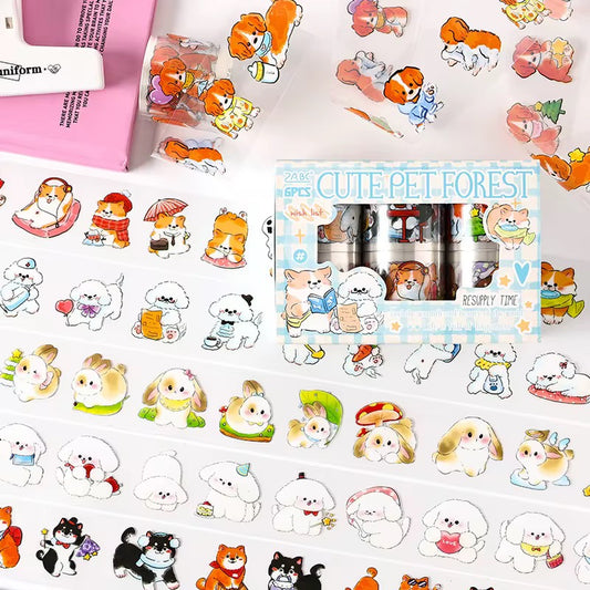Cute Pet Theme Sticker Tape Box