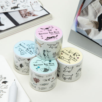 Sketchy Tiny Pets Series Die Cutting Washi Tape