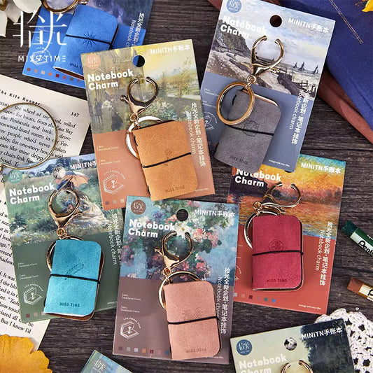 Mini Leather Book Keychain