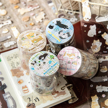 Kitten and puppy business series Die Cutting PET Tape