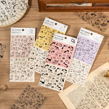 The Line Cat Series Sticker Sheet