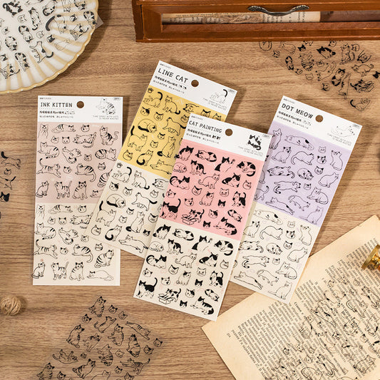 The Line Cat Series Sticker Sheet