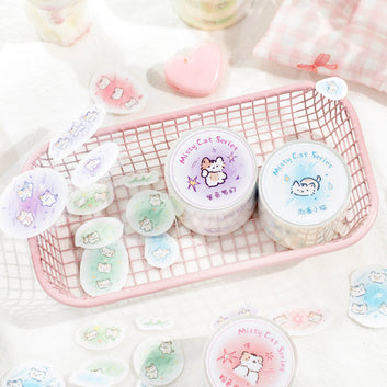 Misty cat series Die Cutting Flash Special Paper Tape
