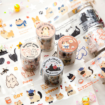 Cat and Dog Diary Series Die cutting Pet Tape